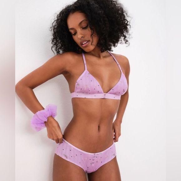 ‼️LAST SET AVAILABLE‼️FOR ♥️ & 🍋 POINTELLE BRALETTE & PANTY SLEEP SET SEXY CUTE - Picture 3 of 6